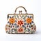 Enameled Floral Bag On White: A Folkloric Masterpiece