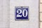 Enameled house number 20