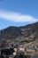 Encamp town in the Valira d`Orient river valley at the foot of Grandvalira resort in Andorra in Pyrenees mountains range in winter