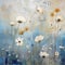 Encaustic Meadow Flowers: A Serene Invitation In Distressed Materials