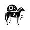 encephalitis horse glyph icon vector illustration