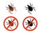 Encephalitis tick insects and symbols stop ticks, vector illustration isolated.