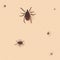 Encephalitis tick. Mite skin dust parasite vector icon illustration.