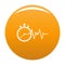 Encephalogram icon vector orange