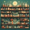 Enchanted Apothecary Shelves for Unique Stock Imagery