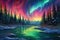 Enchanted Aurora: spellbinding panorama showcasing the ethereal beauty of the Northern Lights dancing across the night sky