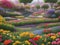 Enchanted Bloomscape, Cinematic Flower Garden Wallpaper in Vibrant Colors