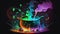 The Enchanted Cauldron: A Magical Brew in a Mystic World. Mystic Rose Illumination. Generative AI