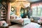 Enchanted Child\\\'s Bedroom: Canopy Bed Draped in Twinkling Fairy Lights, Walls Adorned with Murals of Whimsy
