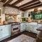 Enchanted Cottage: An enchanted cottage-style kitchen with fairy tale accents, floral wallpaper, and whimsical kitchenware1, Gen