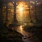 Enchanted Dawn: Photorealistic Forest Scene