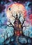Enchanted Dreams: A House Tree\\\'s October Transformation into a D