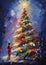 Enchanted Dreams: A Vibrant Holiday Vibe with a Taller Child and