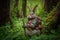 Enchanted Easter Forest with Bunny Hunter and Delicious Chocolate Bow and Arrows created with AI