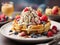 Enchanted Eats: Mystical Fantasy Waffles with Ice Cream Delight