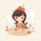 Enchanted floral enchantment, vibrant illustration of cute fairies with enchanted wings and flower-inspired magic