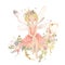 Enchanted floral fantasy, charming clipart of a colorful fairy with cute wings and dreamy flower elements