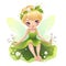 Enchanted floral haven, delightful illustration of colorful fairies with enchanted wings and haven of floral charms