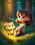 Enchanted Forest 3D Animation: Adorable Little Gir - AI Generated