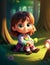 Enchanted Forest 3D Animation: Adorable Little Gir - AI Generated