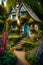 Enchanted Forest Dwelling: Illustration of a Fairytale Cottage in the Woods