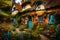 Enchanted Forest Dwelling: Illustration of a Fairytale Cottage in the Woods
