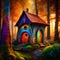 Enchanted Forest Haven: A multicolored Fairy Tale Cottage