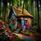 Enchanted Forest Haven: A multicolored Fairy Tale Cottage