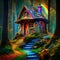 Enchanted Forest Haven: A multicolored Fairy Tale Cottage