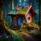 Enchanted Forest Haven: A multicolored Fairy Tale Cottage