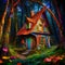 Enchanted Forest Haven: A multicolored Fairy Tale Cottage