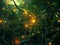 Enchanted Forest Landscape: Serene Digital Nature Artwork with a Mysterious Glow