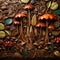 Enchanted forest made of whimsical leather textures