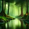Enchanted Forest A Magical Abstract Render of a Mystical Realm. Generative Ai