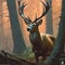 Enchanted Forest Majestic Deer Amidst Nature\'s Beauty