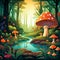 Enchanted Forest with Minimalism Art Style