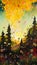 The Enchanted Forest\\\'s Deep Yellow Sunset