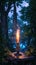 Enchanted forest scene with burning candle, hinting at occult mysteries