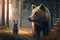 The Enchanted Forest: A Tale of Wolf and Bear in Hyper-Detailed Unreal Engine 5