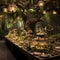 Enchanted Forest-Themed Reception Buffet