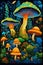 Enchanted Fungi: A Vibrant Mushroom Wonderland in the Deep Fores