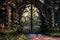 Enchanted Garden Gates: magical panorama of ornate garden gates entwined with colorful vines