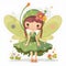 Enchanted garden whispers, vibrant illustration of cute fairies with colorful wings and whispers of garden flowers