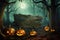 Enchanted Halloween Delight Forest Pumpkins in Captivating Design. created with Generative AI