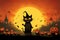 Enchanted Halloween Night: Mysterious Cat and Pumpkin Magic
