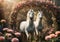 Enchanted Harmony: Dreamy Garden Unicorns (AI-generated)