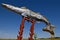 Enchanted Highway steel structure of FISHERMAN`S DREAM on the Prairie