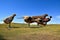 Enchanted Highway steel structure of Pheasants on the Prairie