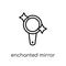 Enchanted mirror icon. Trendy modern flat linear vector Enchanted mirror icon on white background from thin line Fairy Tale