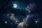 Enchanted Moonlit Garden Mystical garden shrouded Generative AI